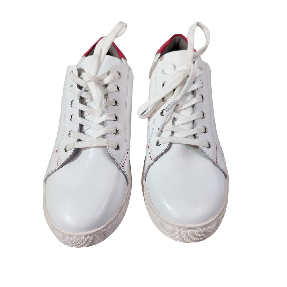 Ruby Label Retro White Pink Leather Low Top Sneakers Womens Shoes Size 10 EU 41